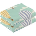 thumbnail image 2 of GZHJMY 2 Piece Retro Hot Air Balloon Hand Towels for Bath Decorative, Pure Cotton Guest Towels Fingertip Towels for Bathroom Spa Gym,16 x 28 inch, 2 of 7