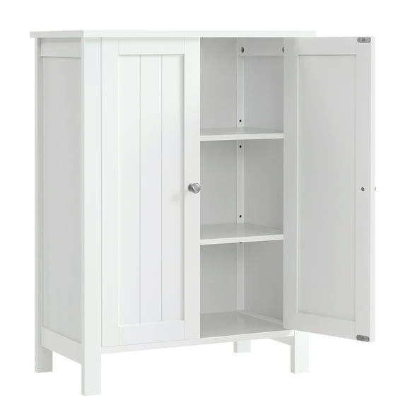 VASAGLE Armoire de Rangement de Salle de Bain pour Plancher, Unité de Rangement de Salle de Bain avec 2 Tablettes Ajustables