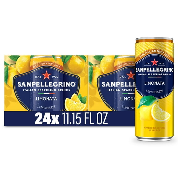 SanPellegrino Soda Italiana Sparkling Lemonade, 24 Pack Cans
