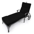 thumbnail image 2 of Jordan Manufacturing 75.5" x 22" Canvas Black Solid Rectangular Outdoor Chaise Lounge Cushion with Ties, 2 of 11
