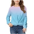 thumbnail image 2 of Plebaso Sweat à Manches Longues Torsadé pour Filles Imprimé Col Rond Décontracté Léger pour Enfants, 2 of 7