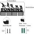 thumbnail image 2 of Running Medal Hanger Display Sports Medal Holder Over 60+ Medals Award Iron Holder Rack Frame Wall Mounted Hanging for Medalist Runner Soccer Gymnastics Marathon Athlete Gift 15.7 x 9 Inch, 2 of 7