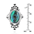 thumbnail image 4 of Bohemian Vintage Natural Abalone Oval Statement .925 Silver Ring-7, 4 of 5