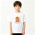 thumbnail image 2 of Cool Capybara Gold Chain Boys Graphic Tees Animal Kids T-Shirt 100% Cotton Short Sleeve Tops Ages 4-13Y, 2 of 5