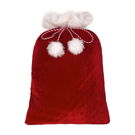 Haute Decor Deluxe 28 Inch Santa Toy Sack Bag Christmas Holiday Decoration