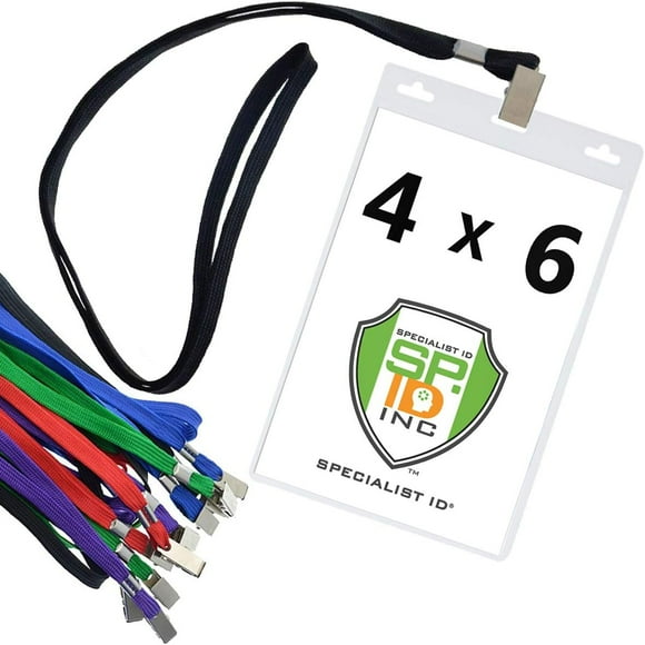 GFDYREE 10 Pack - 4X6 Inch Extra Large Badge and Credential Holders for Special Events (Max Insert 4" X 6") (Assorted Colors)