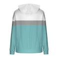 thumbnail image 3 of ZUKMRJPC Womens Flannel Hooded Sweatshirts Color Block Casual Long Sleeve Drawstring Fleece Warm Pullover Tops with Pockets, 3 of 5