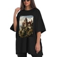 thumbnail image 4 of Plus Size Shirt for Women Black Tops for Women Oversized Short Sleeves Shirt for Women Castle (67） T Shirt Crewneck Shirt for Women 3XL, 4 of 5