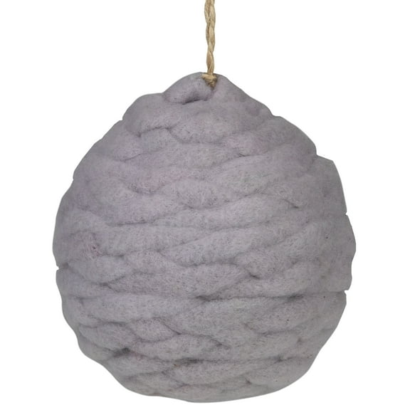 3.25" Light Gray Knit Cotton Shatterproof Christmas Ornament