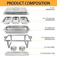 thumbnail image 2 of Jacgood Chafing Dish Buffet Chafer Set 4 Packs 8 Qt. Foldable Rectangular Stainless Steel Chafer Set with 1/3 Size Food Pans, 2 of 7