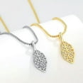 thumbnail image 2 of K-KED Fashion 18k Gold Plated Leaf Crystal Pendant Chain Necklace Women Delicate Jewelry Choker-Silver, 2 of 9