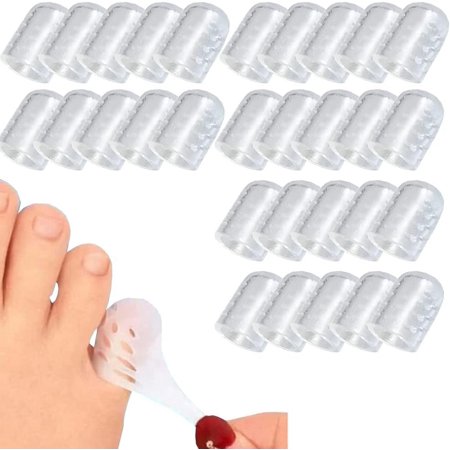 Silicone Anti-Friction Toe Protector  Silicone Toe Guards Gel Toe Protectors Breathable Toe Covers  Silicone Toe Protectors Sleeves Little Toe Protectors Caps Guards for Corns Blisters (30Pcs)