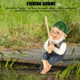 thumbnail image 2 of Garden Resin Fishing Gnomes Dwarfs Statue Sculpture Yard Ornament Outdoor Decor, 2 of 3
