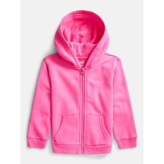 Wonder Nation Baby and Toddler Girls Zip Hoodie, Sizes 0M-5T
