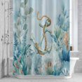 thumbnail image 2 of Summer Coastal Bathroom Shower Curtain, Ocean Seaweed Anchor Nautical Coral Bubble Waterproof Washable Soft Bath Curtain for Bathtub Decor with 12 Hooks&Grommet, 66x72 Inch, 2 of 9