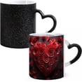 thumbnail image 1 of Taza cambiante de color con corazones rojos | Taza de café cerámica sensible al calor 12oz | Efecto Térmico Mágico Corazón mate a Corazón Rojo, Asa ergonómica | Regalo para casa, oficina, San, 1 of 7