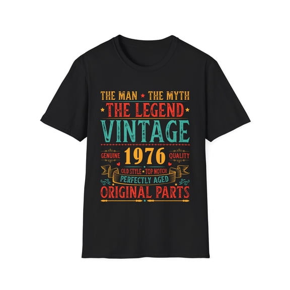 Vintage 1976 T Shirts for Men Retro Funny 1976 Birthday Mens T Shirts