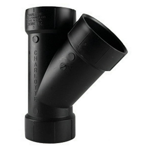 Charlotte Pipe 3 In. Hub x Hub x Hub ABS Wye ABS 00600 1000HA