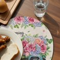 thumbnail image 3 of Spring Round 15 Inch Placemats Set of 4, Farmhouse Retro Truck Botanical Rose Butterfly HeatResistant Non Slip Place Mats for Dining Table, Wipeable Braided Kitchen Table Mats for Housewarming, 3 of 9