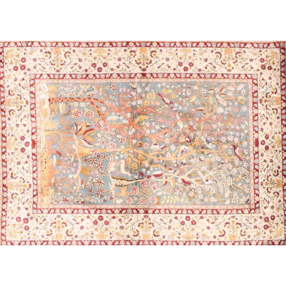 Ahgly Company Machine Washable Indoor Rectangle Traditional Tangerine Pink Area Rugs, 5' x 7'