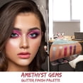 thumbnail image 2 of Profusion Cosmetics Gems Glitter Palette, 5-Shade Pressed Glitter Eyeshadow with Built-In Primer for Richly Pigmented Long-Wearing Eye Makeup, 0.16oz, Amethyst, 2 of 6