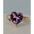 thumbnail image 2 of Hitanshu Jewels 2Ct Heart Cut Purple CZ 14K Yellow Gold Plated Engagement Ring Womens, 2 of 5