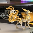 thumbnail image 3 of 80PCS Gold Nine-Tailed Fox DIY 3D Metal Assembly Model – Stainless Steel Aluminum Copper Puzzle, Mythical Creature Creative Desktop Ornament Gift for Hobbyists, 3 of 4