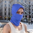 thumbnail image 5 of Unique Bargains 1 Pc Quick-drying Ice Silk Solid Color Balaclava Face Mask Dark Blue, 5 of 5