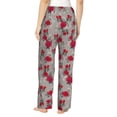 thumbnail image 3 of Naloa Rose Flowers Print Women’s Ultra-Soft Comfy Pajama Lounge Pants with Pockets & Drawstring, 3 of 8
