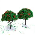 thumbnail image 3 of 2.7 '' Conjunto de tren Paisaje Modelo Árbol con flores rojas - 20PCS, 3 of 6