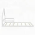 thumbnail image 2 of The White Twin Size Wood Floor Bed with a House-shaped Headboard for Fun Room Decor, 2 of 11