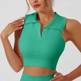 thumbnail image 2 of yillto Womens Crop Tank Collared V Neck Golf Tops Tennis Athletic Sports Workout Tshirts for Women, 2 of 5