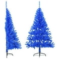 thumbnail image 1 of vidaXL Demi-Arbre de Noël Artificiel avec Support Bleu 120 cm PVC, 1 of 5