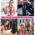 thumbnail image 7 of Straw Covers for Stanley Cup Accessories:Black Decorations for Stanley 30oz & 40oz Tumbler with Handle, Bling Letter Charms and Flower Silicone Straw Cap Topper, Trendy Stuff for Teen Girls and Women, 7 of 7