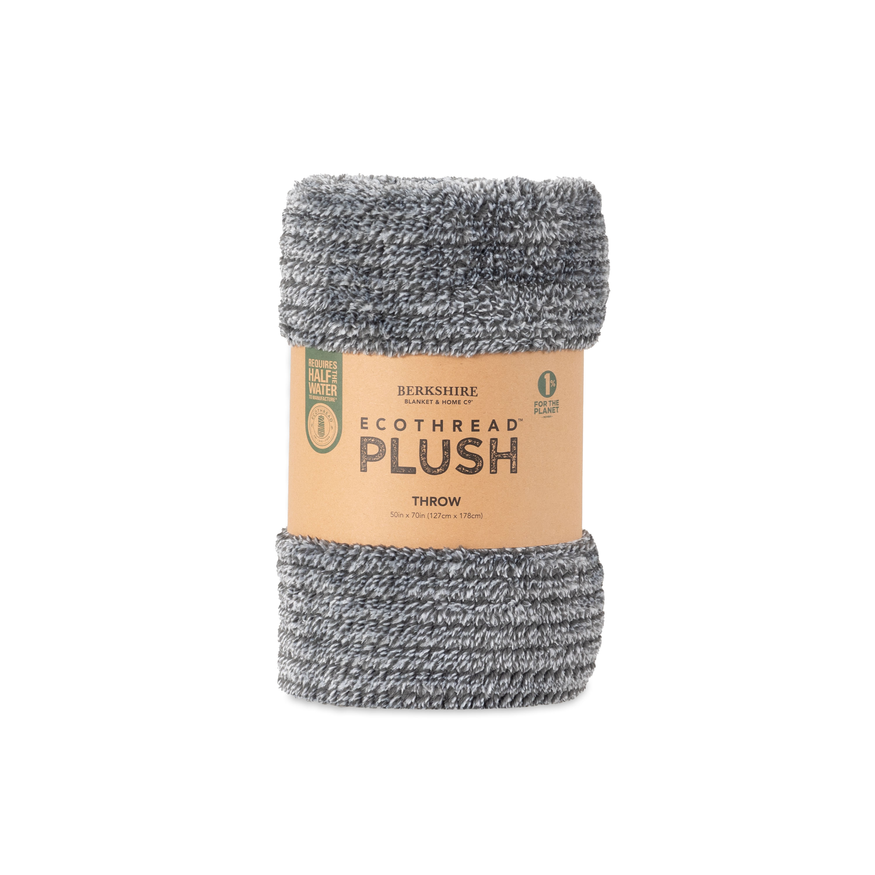 EcoThread Soft Plush Textured Heathered Throw Blanket, 50" x 70", Grey photo 6