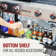 Royal Gourmet GD403 4-Burner Portable Flat Top Gas Grill and Griddle Combo Grill with Folding Legs