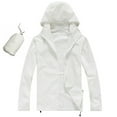 thumbnail image 4 of WTOBBY Women's Solid Color Hooded Windbreaker Jacket - UPF 50+ Sun Protective Long Sleeve Coat for Outdoor Sports, Daily Wear and Travel ,White L, 4 of 5