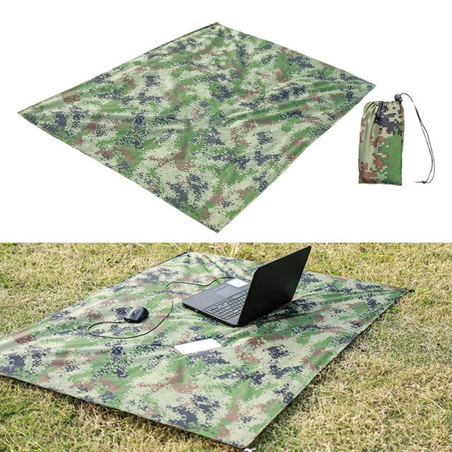 Colchoneta plegable para acampar, colchón para exteriores, césped, ligero, antiarena, senderismo camuflaje Sharpla Manta de playa