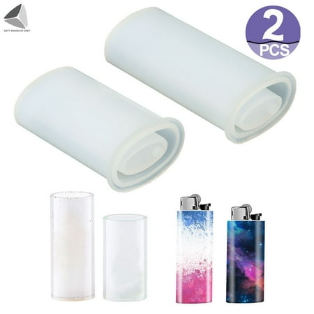 PULLIMORE 2 Pieces Universal Lighter Cover Case Silicone Resin Mold, Universal Cigar Lighter Protective Cover Punch Epoxy Resin Mold Compatible with J5/ J3 Accessories, DIY Craft