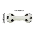 thumbnail image 3 of White Soccer Ball Pet Dumbbell Toy, Squeaky Chew Resistant Toy, Interactive Fetch & Chew Toy for Small to Medium Dogs & Puppies, 3 of 8