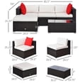 thumbnail image 3 of Deluxe Rattan Outdoor Patio Furniture Set, Sectional Wicker Couch with Coffee Table - Cream White, 3 of 4