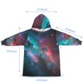 thumbnail image 3 of Wearable Blanket Hoodie,Colorful Starry Sky and Universe Oversized Sherpa Blanket Hoodie with Super Pockets,Super Warm Fuzzy Pullover for Women & Men, 3 of 6