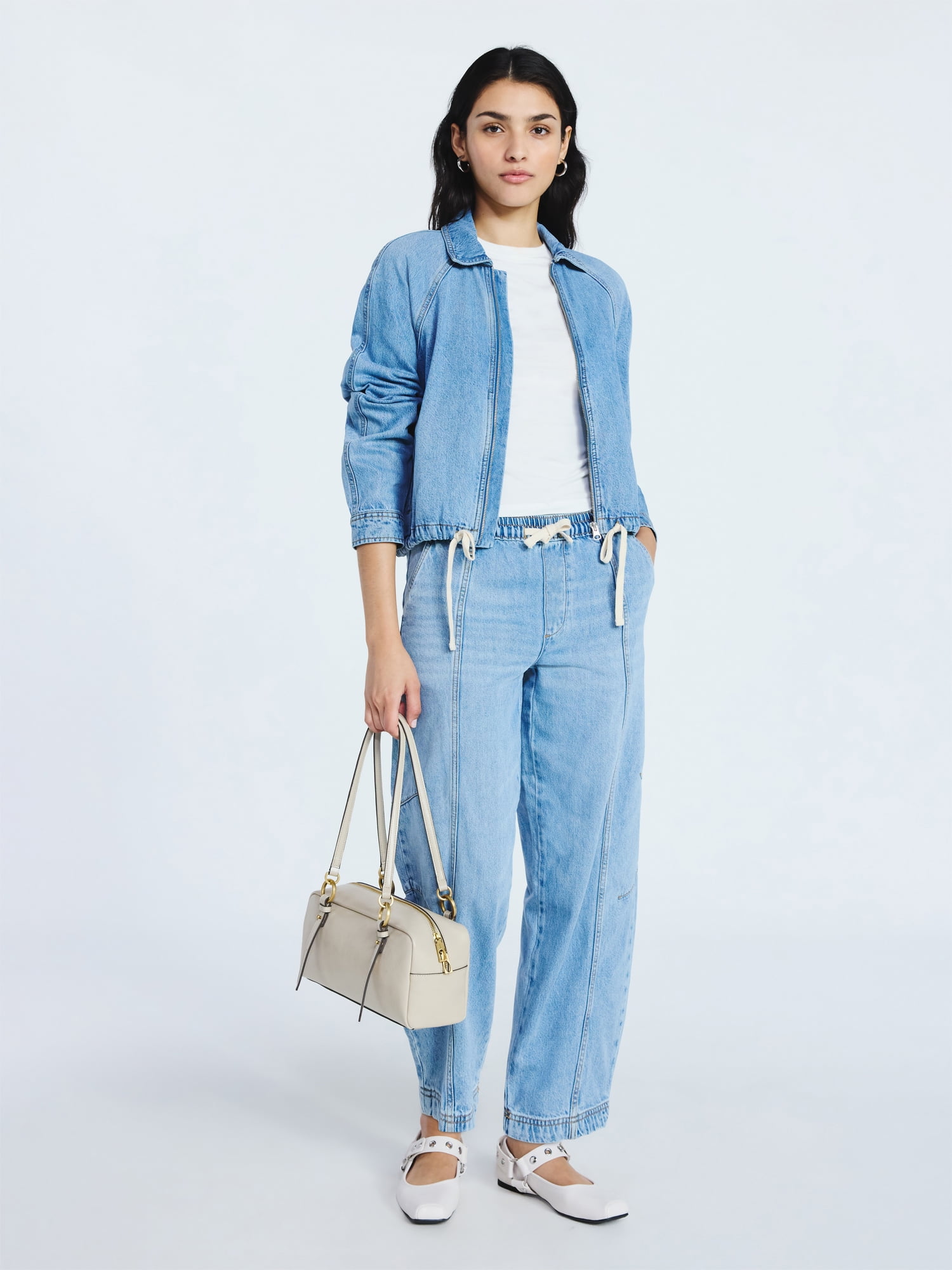 Scoop Women's and Women's Plus Denim Bomber Jacket, Midweight, Sizes XS-4X