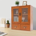 thumbnail image 4 of Vintage Tabletop Organizer W/2Drawer Wooden Storage Drawer Box 2-Tier Storage Cabinet for Kitchen Counter, 4 of 21