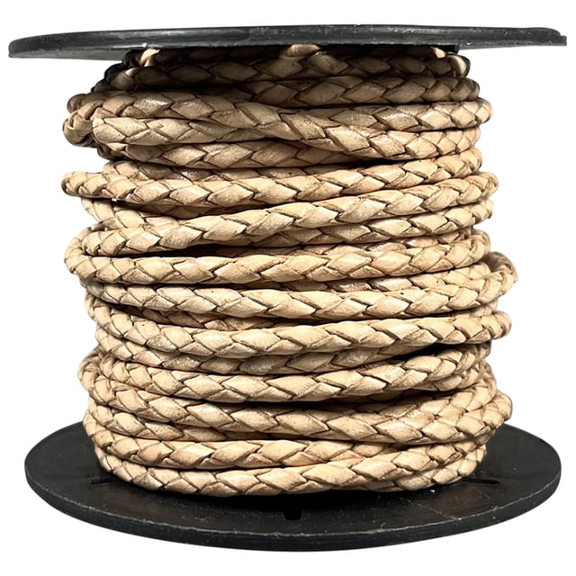 Braided Bolo Cord, 3.0mm, 10 Meter Spool (Natural)
