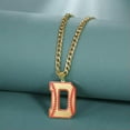 thumbnail image 3 of Baseball Initial A-Z Letter Pendant Necklace Cuban Chain Stainless Steel Jewelry, 3 of 9