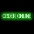 thumbnail image 1 of SpellBrite ORDER ONLINE LED Sign for Business. 41.3" x 6.3" Green ORDER ONLINE Sign Has Neon Sign Look With Energy Efficient LED Light Source. Visible from 500+ Feet, 8 Animation Settings., 1 of 4