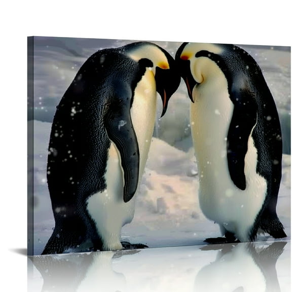 Autua Penguins Love Wall Decor Canvas Art For Living Room Bedroom 20x16in