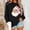 Black, variant on Craaazy Christmas Fashion Long Sleeve Round Neck Shirts for Women Christmas Printing Loose Blouse Capless Gifts Sweatshirts Top