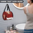 thumbnail image 4 of ZIATUBLE Christmas Deer Toilet Paper Holder Soft Hanging Paper Towel Case Dustproof Paper Towel Storage Bag Universal Carrying and Storage Case Stain Resistant Paper Case Box, 4 of 7